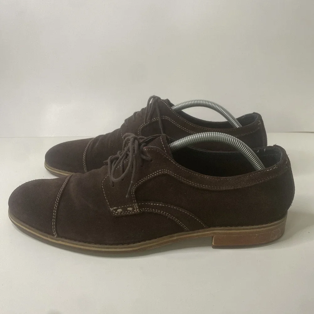Johnston Murphy‎ Brown Suede Cap Toe Lace Up Oxfords Shoes Men's 11M (59-10727)
